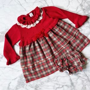 Half Knit Tartan Set 4T